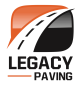 Logo for Legacy Paving showing a modern curved road, suggesting expert asphalt paving and strong, lasting service.